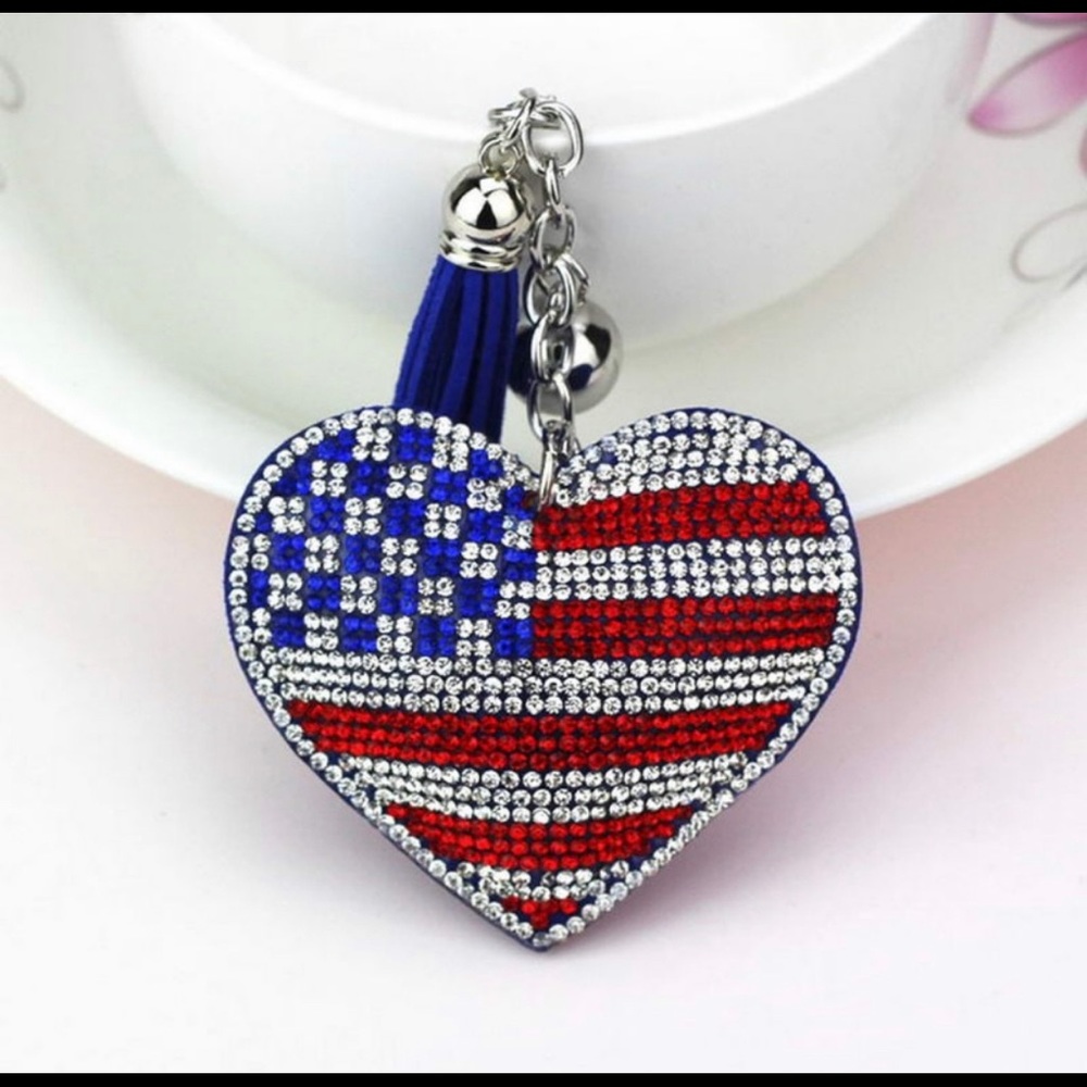 American flag keychain / bag charm